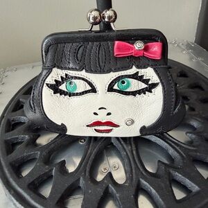 Unique Black and White Flapper Girl Coin Purse